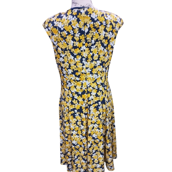 London Times Yellow Flutter Sleeve Midi Dress - Picture 4 of 6